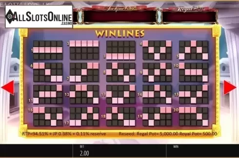 Paylines. Whole Lotta Love from Blueprint