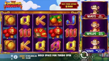 3 Dancing Monkeys slot screenshot 1