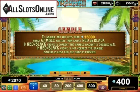 Paytable 2. 40 Almighty Ramses II from EGT