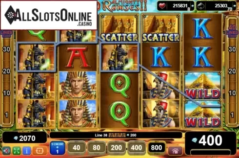Win Screen 1. 40 Almighty Ramses II from EGT