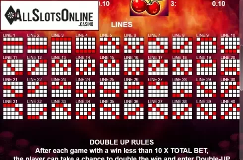 Paytable 2. 40 Mega Slot from Casino Technology