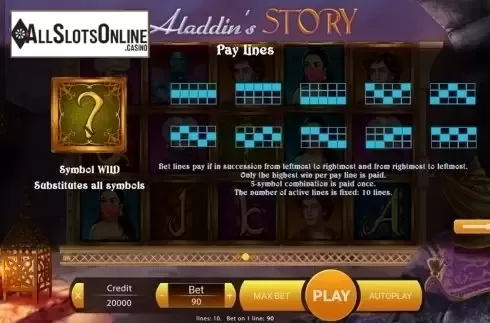 Paytable 2. Alladins Story from X Play
