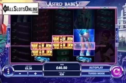 Wild Win screen. Astro Babes from Playtech
