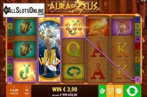 Win Screen . Aura of Zeus from Gamomat