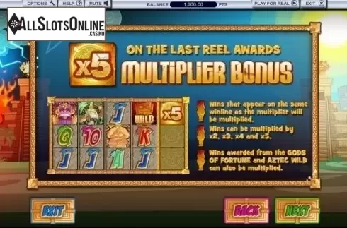 Screen2. Aztec Gold Fortune of the Gods from Ash Gaming