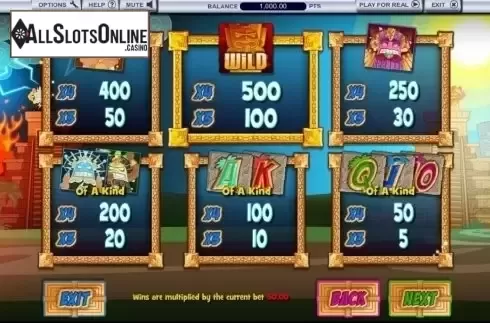 Screen4. Aztec Gold Fortune of the Gods from Ash Gaming