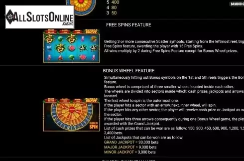 Free Spins feature screen