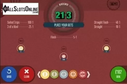 Reel screen. Blackjack 21+3 from Felt