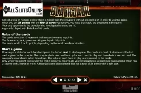 Rules 1. Blackjack Multihand 7 Seats VIP from GAMING1