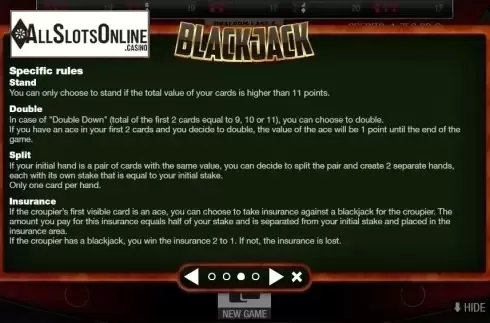 Rules 3. Blackjack Multihand 7 Seats VIP from GAMING1