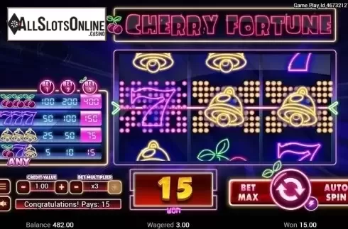 Win screen. Cherry Fortune from Swintt