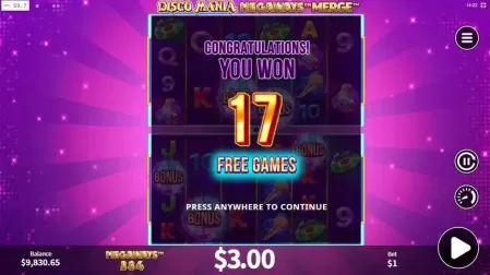 Disco Mania Megaways Merge slot screenshot 3