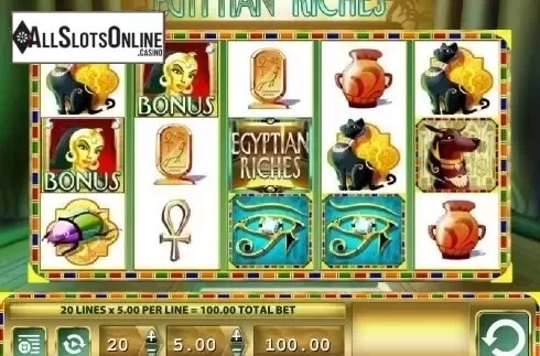 Reels screen. Egyptian Riches (SG) from SG