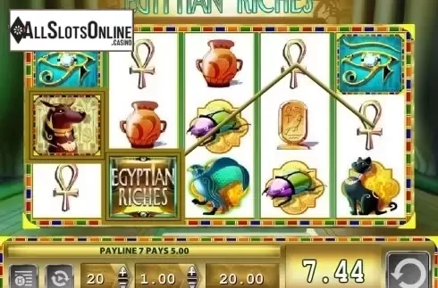 Wild Win screen. Egyptian Riches (SG) from SG