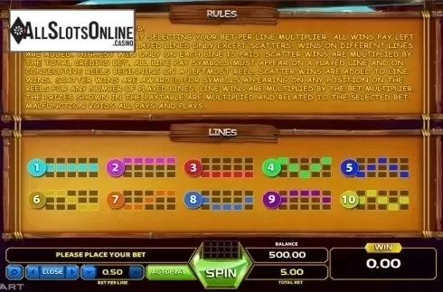 Paytable 3. Explosive Reels from GameArt