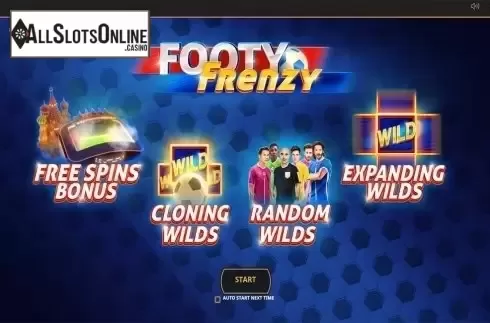 Intro screen. Footy Frenzy from Cayetano Gaming