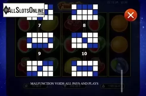 Paylines screen 2