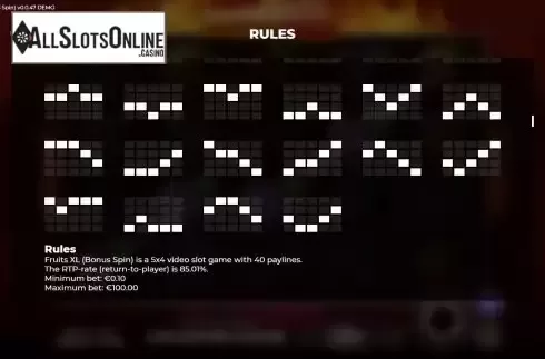Paytable 3