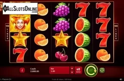 Reel Screen. Fruits & Jokers: 100 lines from Playson