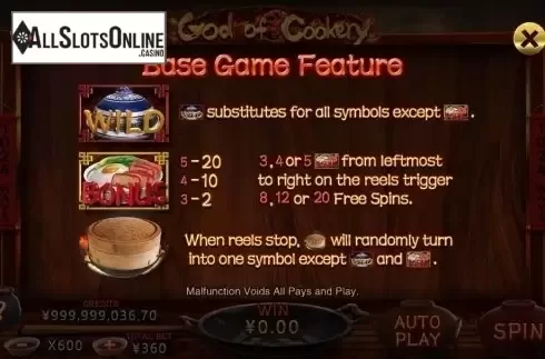 Features. God of Cookery (CQ9Gaming) from CQ9Gaming