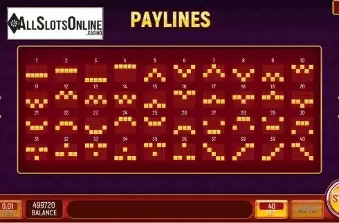 Paylines screen