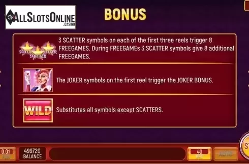 Features screen