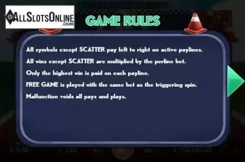 Game Rules screen