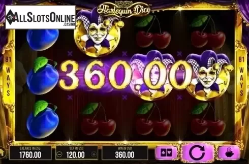 Win Screen. Harlequin Dice from SYNOT