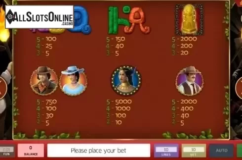 Paytable. Hearts of Three from InBet Games