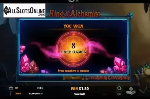 Free Spins screen 2