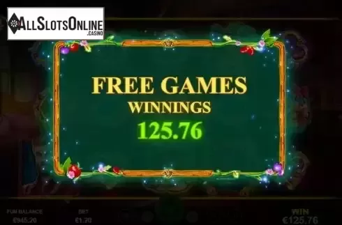 Total Win in Free Spins Screen