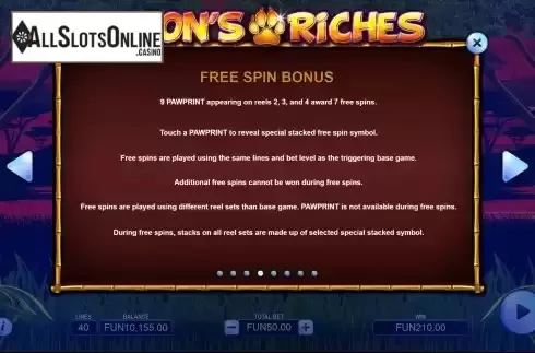 FS bonus screen