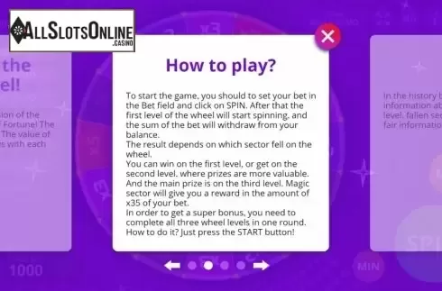 Info 2. Magic Wheel from Evoplay Entertainment