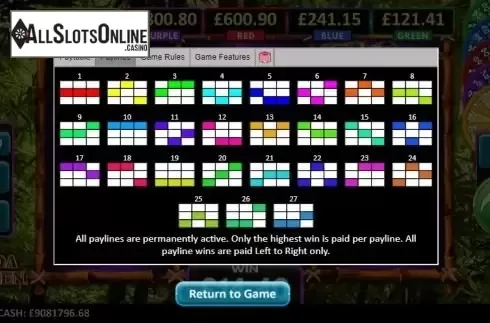 Paytable 2