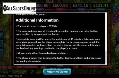 Paytable 3