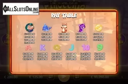 Paytable. Pinocchio (Ka Gaming) from KA Gaming