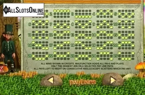 Paytable 2. Pot O'Gold II from TOP TREND GAMING