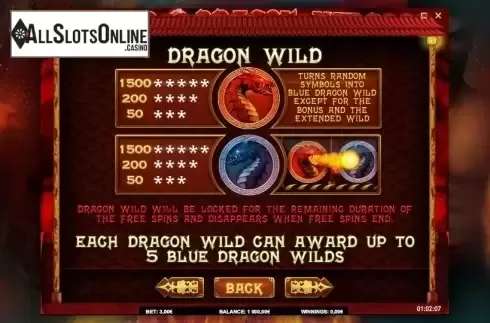 Paytable 3. Red Dragon Wild from iSoftBet