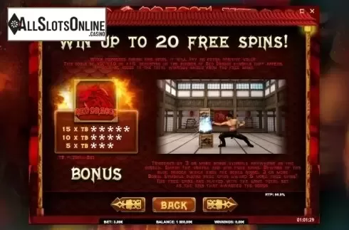 Paytable 1. Red Dragon Wild from iSoftBet