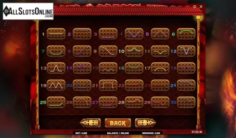 Paytable 6. Red Dragon Wild from iSoftBet