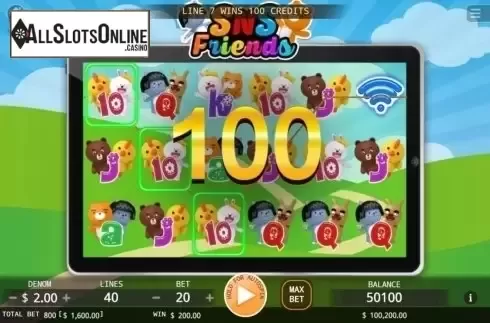 Win Screen. SNS Friends from KA Gaming