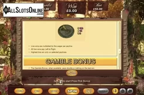 Paytable. Secret Garden 2 from Eyecon