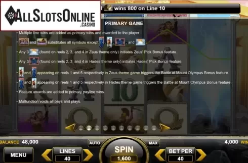 Features 2. Shadows of Olympus from Spin Games