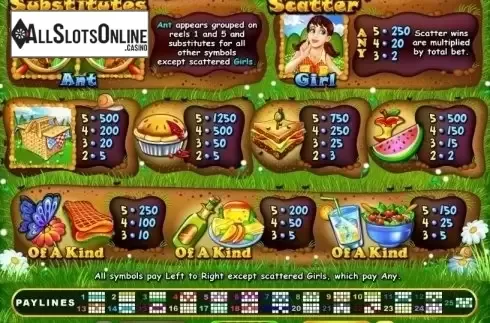 Paytable. Small Fortune from RTG