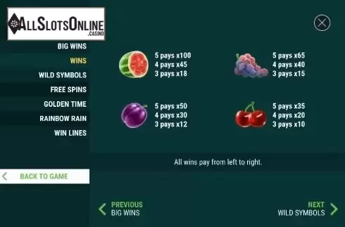 Paytable 3