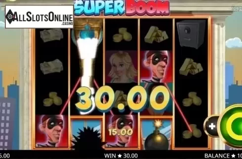 Win Screen. Super Boom from Booming Games