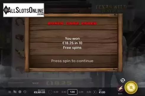 Bonus win screen