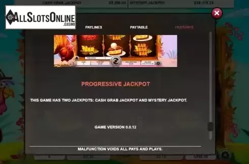 Progressive jackpot screen