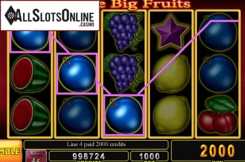 Win Screen. Triple Big Fruits from Noble Gaming