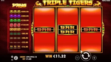 Triple Tigers slot screenshot 3